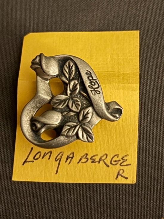 Longaberger Jewelry - Longaberger Pewter Floral Hope Pin
